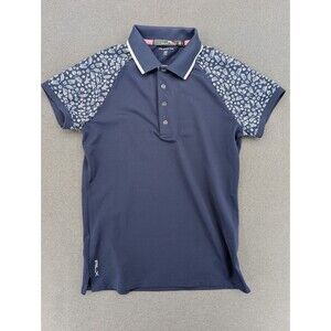 RLX Ralph Lauren Golf Polo Women’s Small Navy Floral Sleeves Tailored Fit